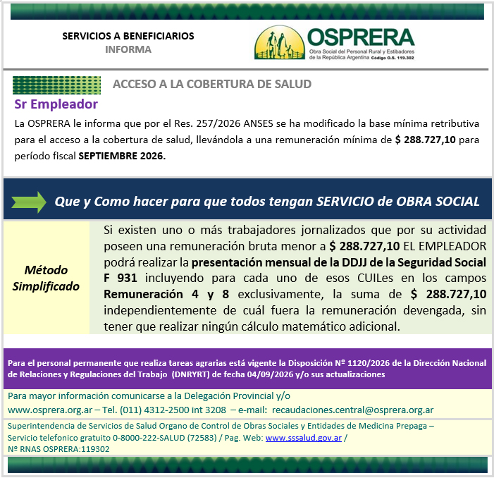 Acceso a la cobertura de salud septiembre 2026