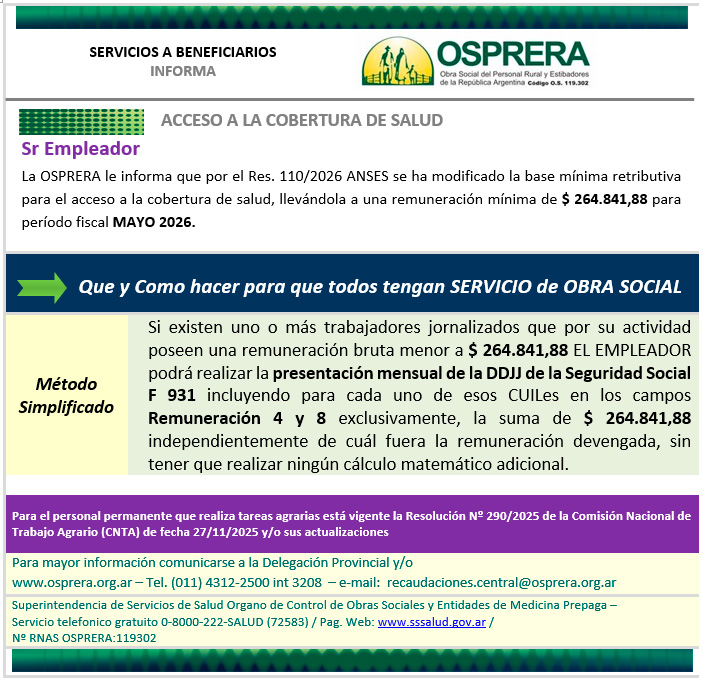 Acceso a la cobertura de salud mayo 2026