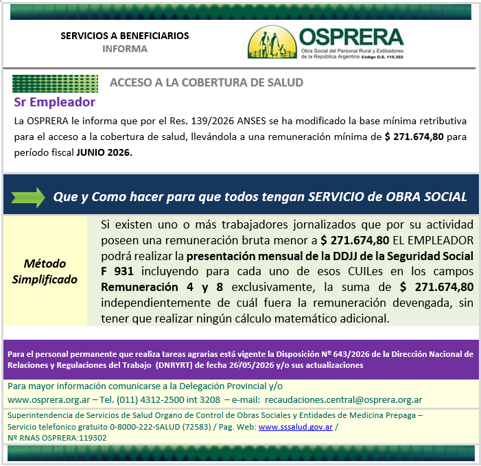 Acceso a la cobertura de salud junio 2026