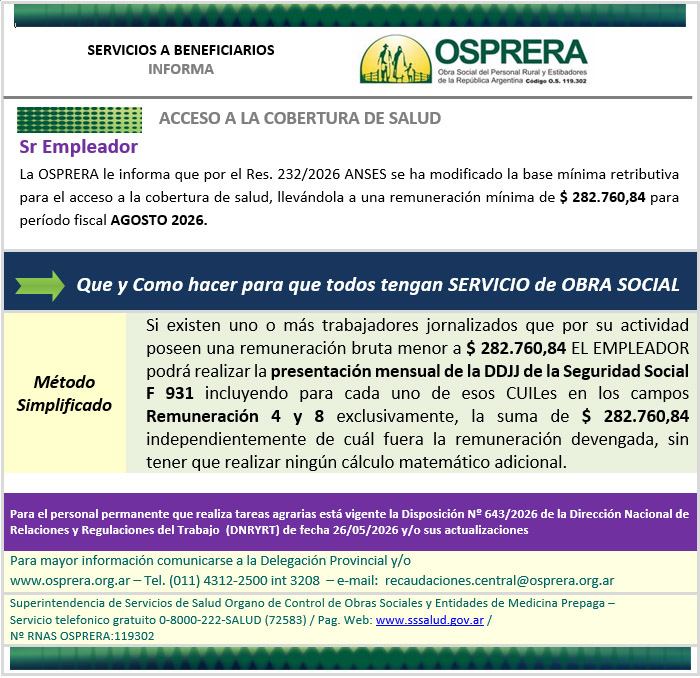 Acceso a la cobertura de salud agosto 2026